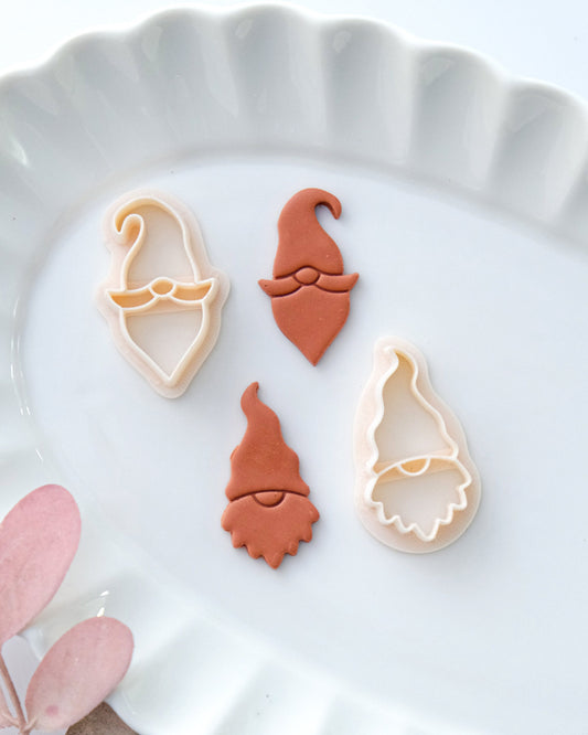 Gnome Santa Claus Christmas Polymer Clay Cutters Set