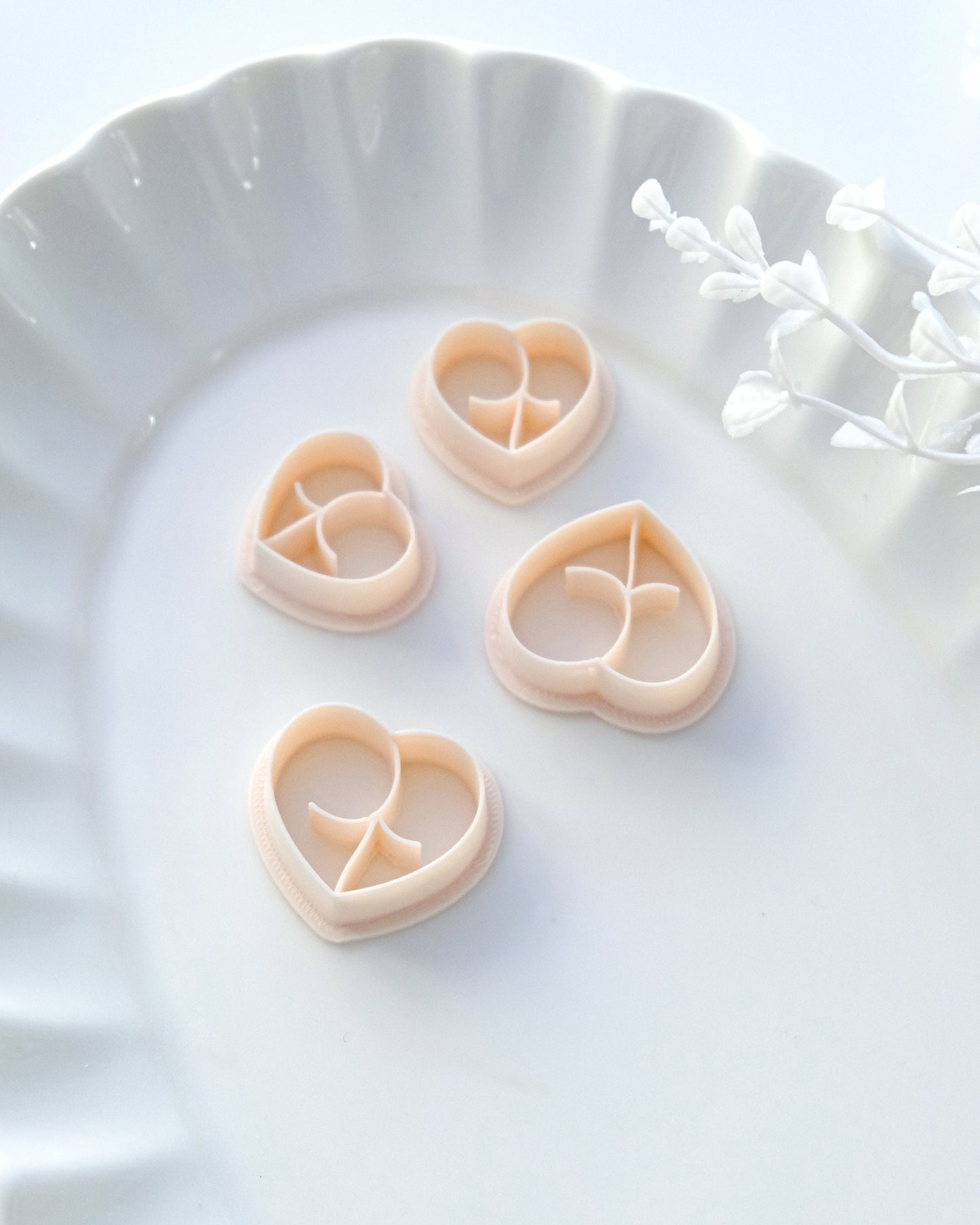 Peach Butt Heart Shape Polymer Clay Cutters Set
