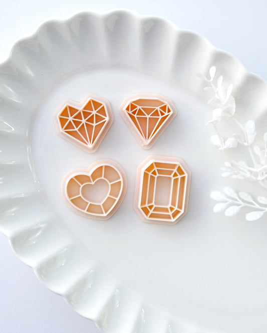 Diamond Valentines Day Polymer Clay Cutters