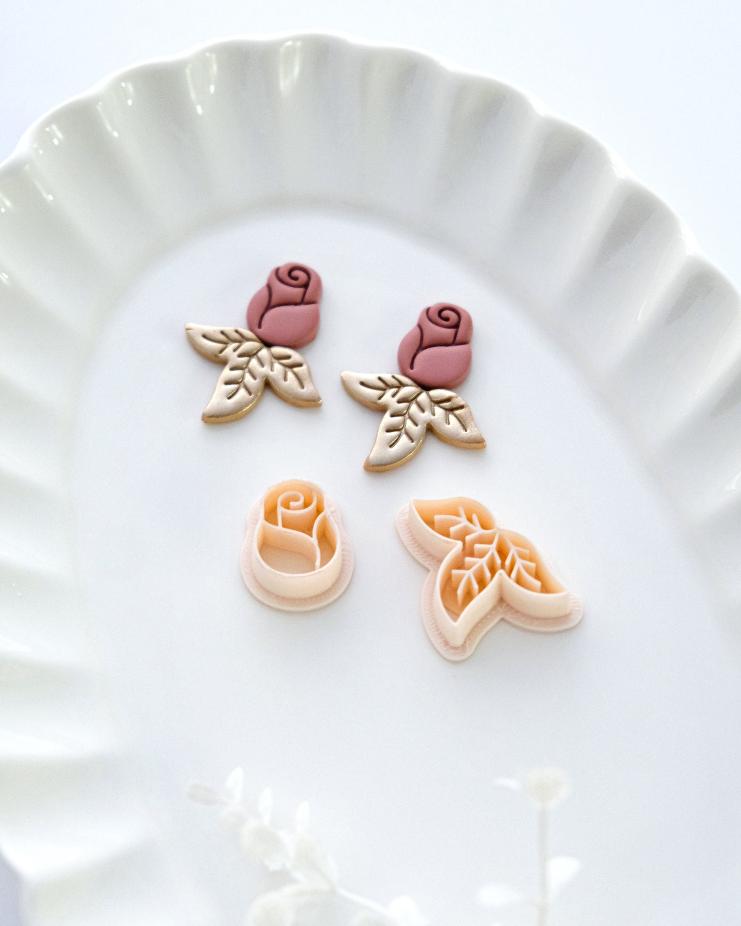 Rose Valentines Day Polymer Clay Cutter Set |