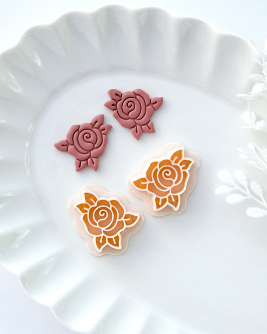Rose Flower Valentines Polymer Clay Cutters