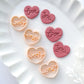 Love You Lettering Heart Shape Polymer Clay Cutters Set