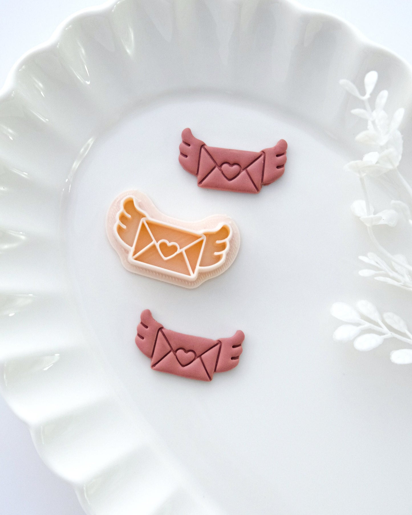 Flying Letter Valentines Day Polymer Clay Cutter
