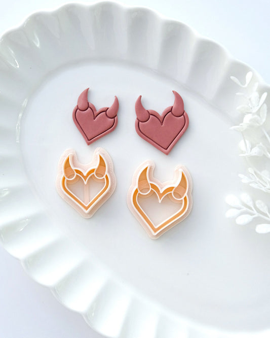 Devil Heart Shape Valentines Day Clay Cutters