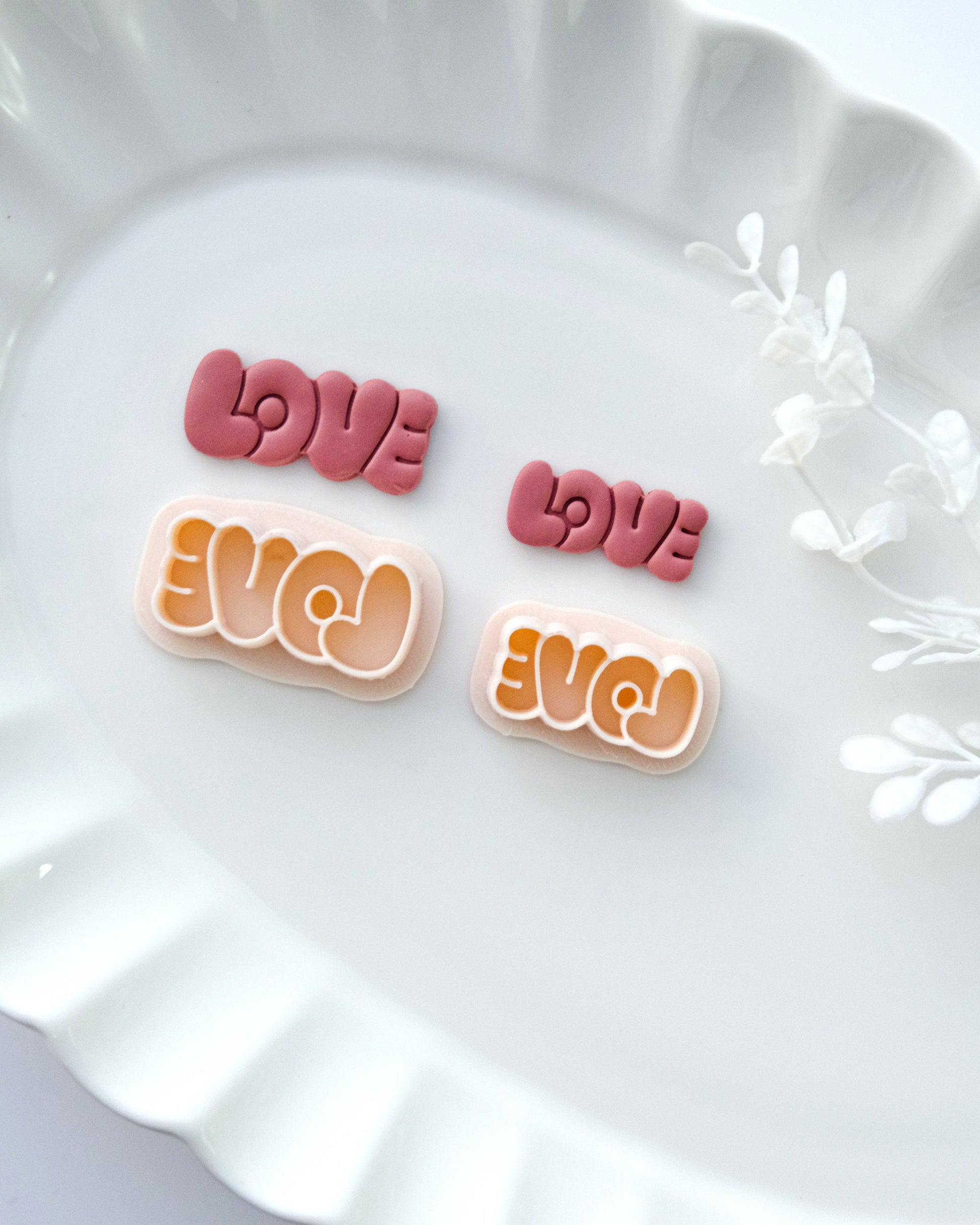 Love Lettering Valentine's Day Polymer Clay Cutters – RoseauxClayCo