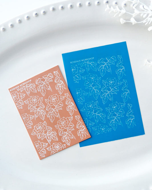 Rose Floral Silk Screen Stencil for Polymer Clay