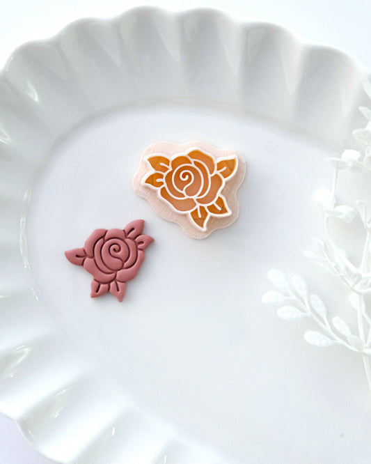 Rose Flower Valentines Polymer Clay Cutters