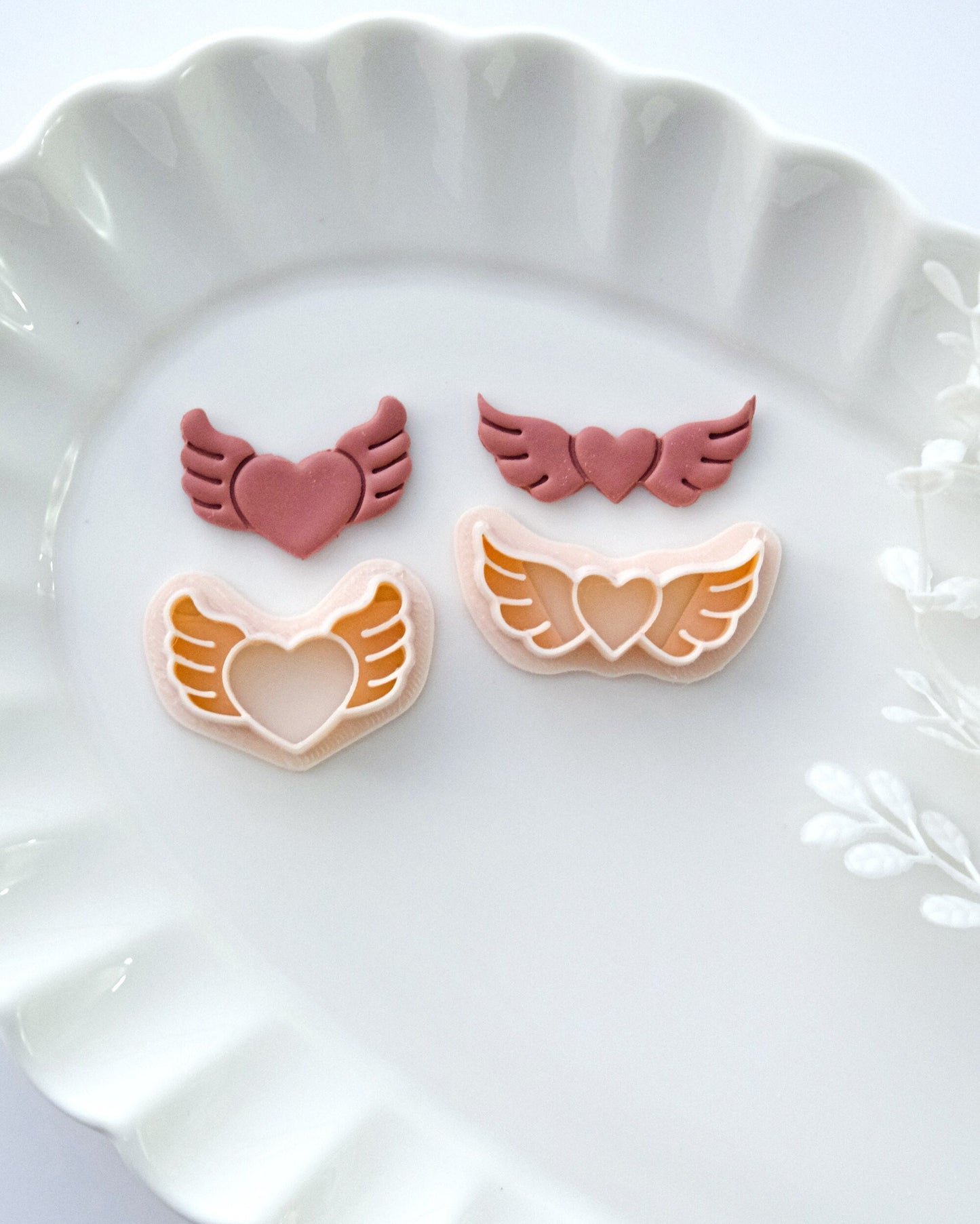 Heart with Angle Wings Clay Cutters Set