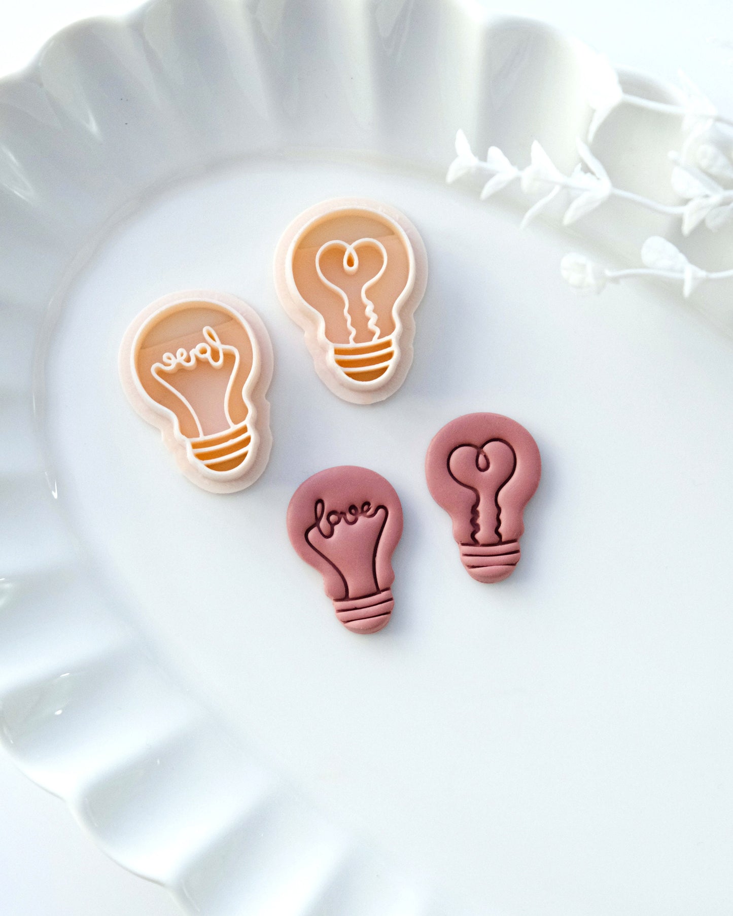 Love Light Bulb Valentines Day Polymer Clay Cutters