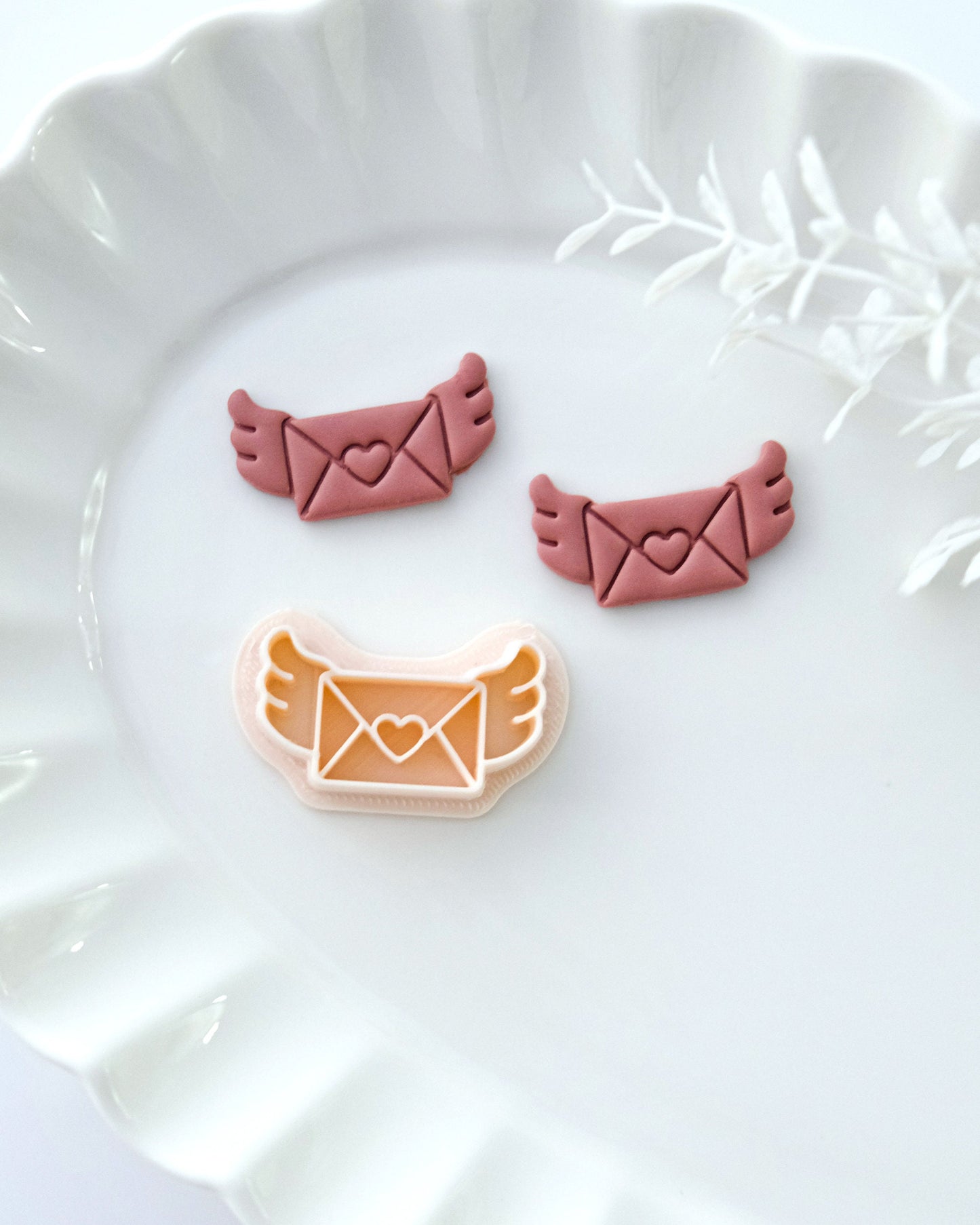 Flying Letter Valentines Day Polymer Clay Cutter