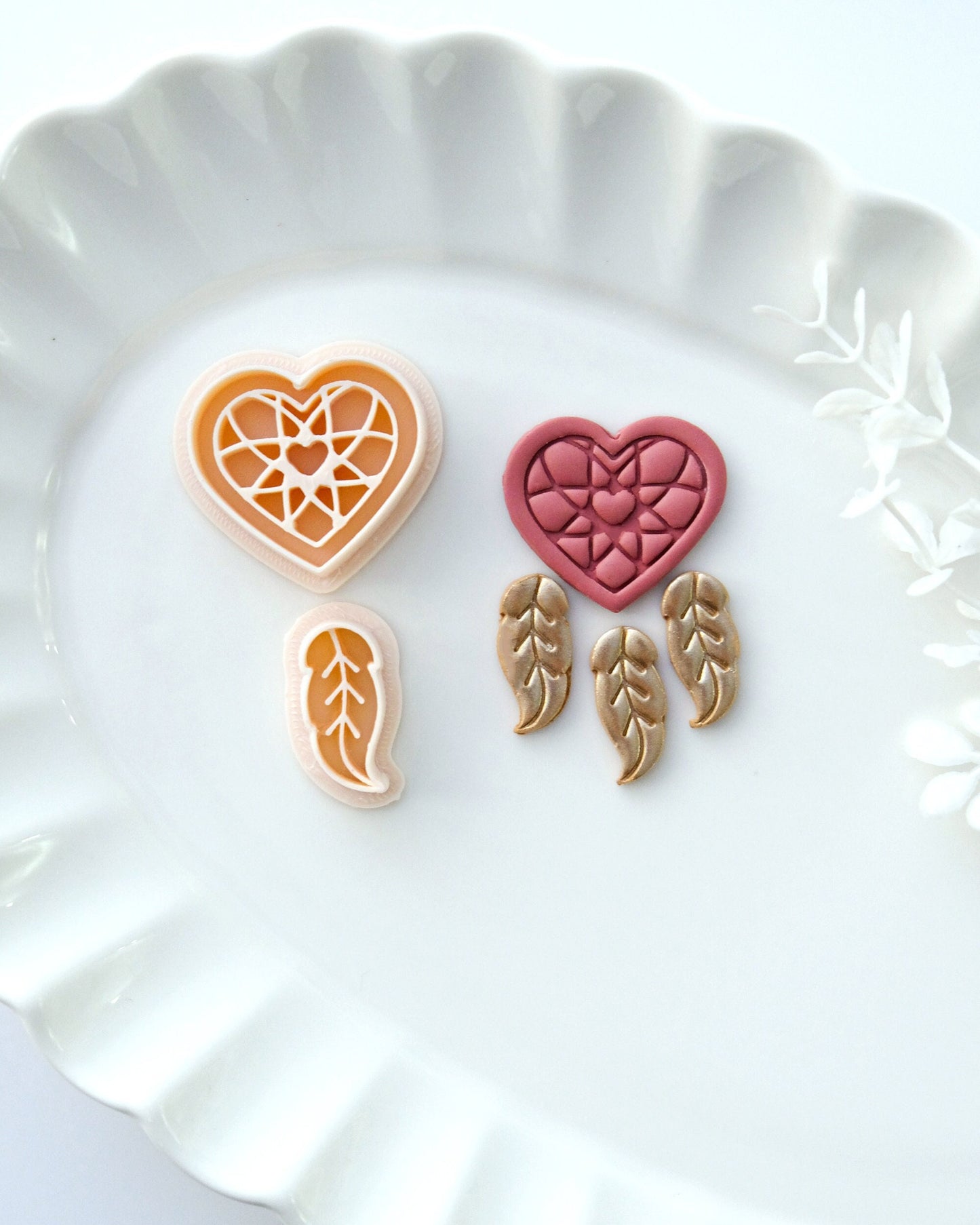 Heart Shape Dream Catcher Valentines Polymer Clay Cutters
