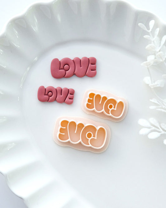 Love Lettering Valentine's Day Polymer Clay Cutters