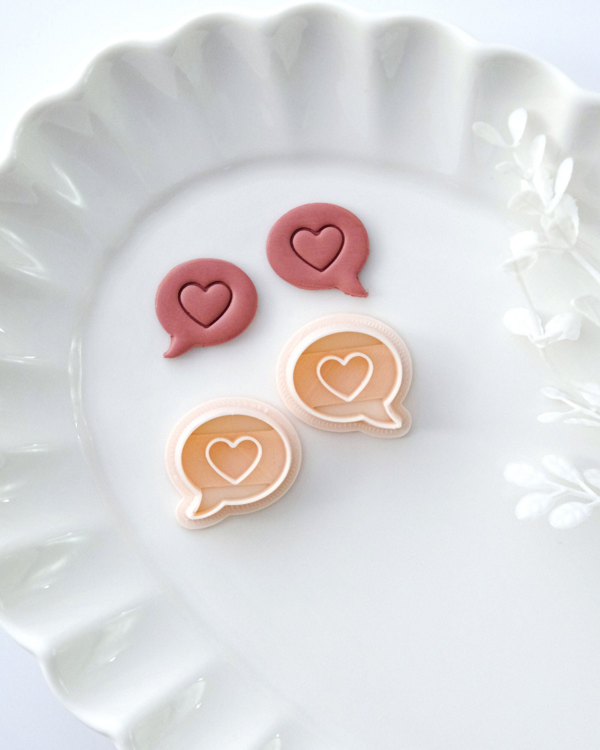 Valentine's Day Conversation Heart Polymer Clay Earring Cutter Candy Heart  Cutter Heart Cutters Cute Heart Cutter Set 