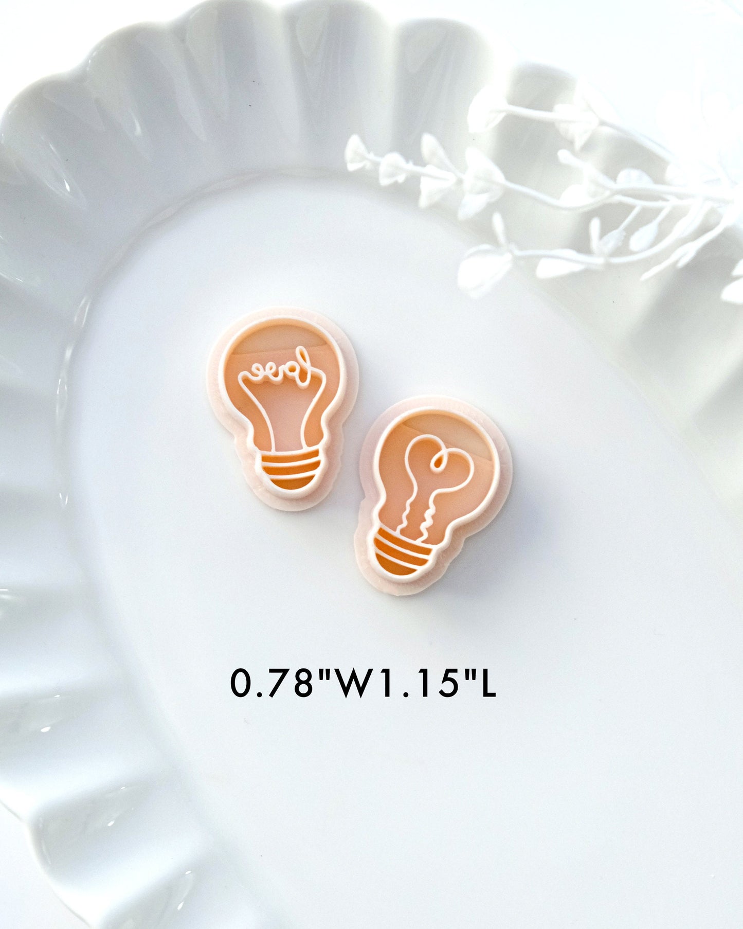 Love Light Bulb Valentines Day Polymer Clay Cutters