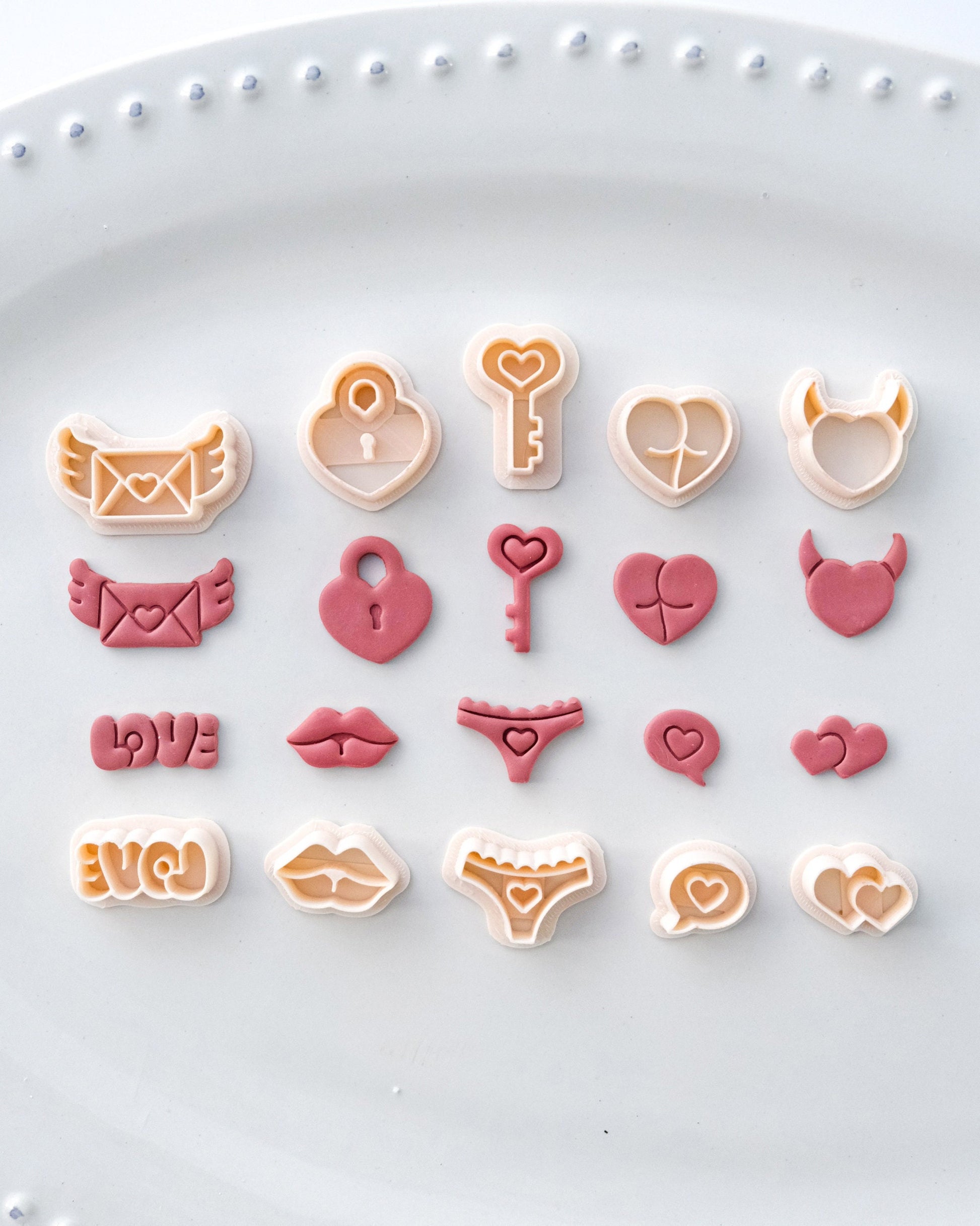 Valentines day polymer clay cutters