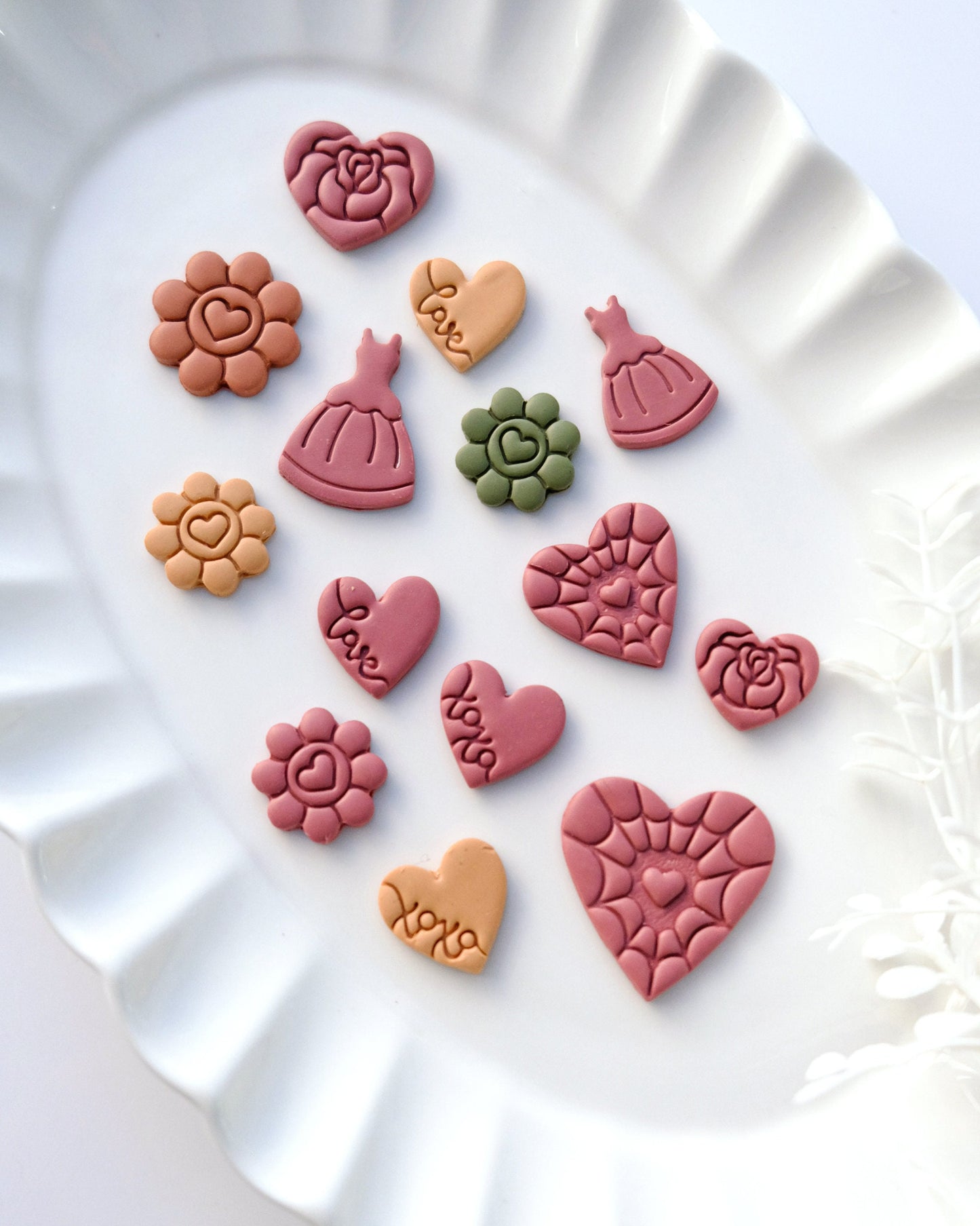 Embossing Heart Sunflower Stud Clay Cutters