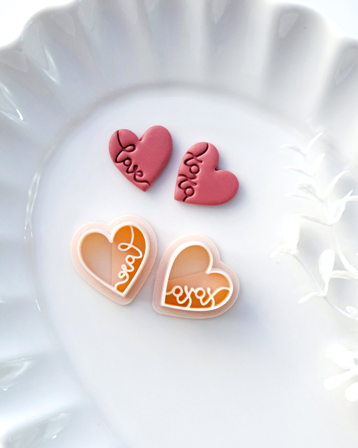 Love Heart Valentines Polymer Clay Cutters