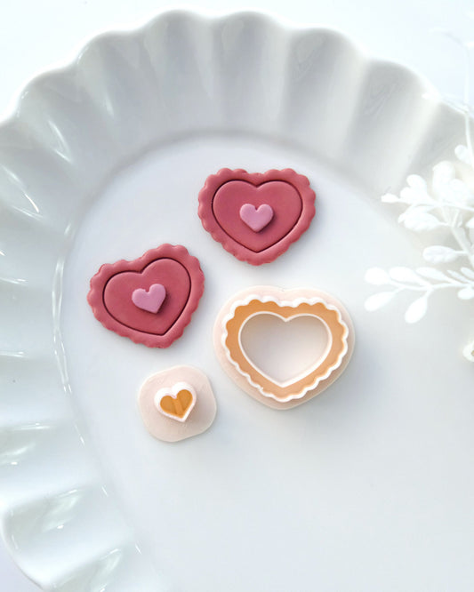 Scalloped Mini Heart Valentines Day Polymer Clay Cutters