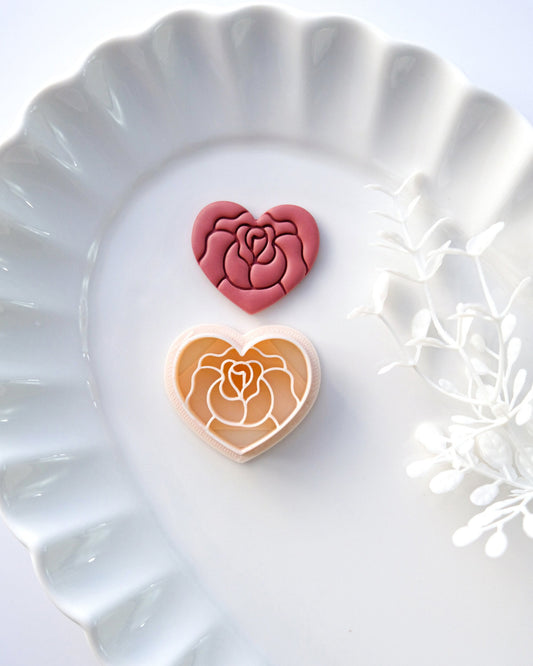 Rose Heart Polymer Clay Cutters