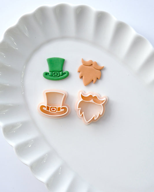 St Patricks Day Hat and Beard Polymer Clay Cutters