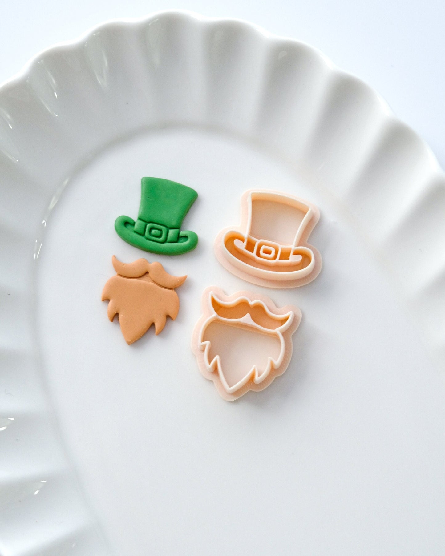 St Patricks Day Hat and Beard Polymer Clay Cutters
