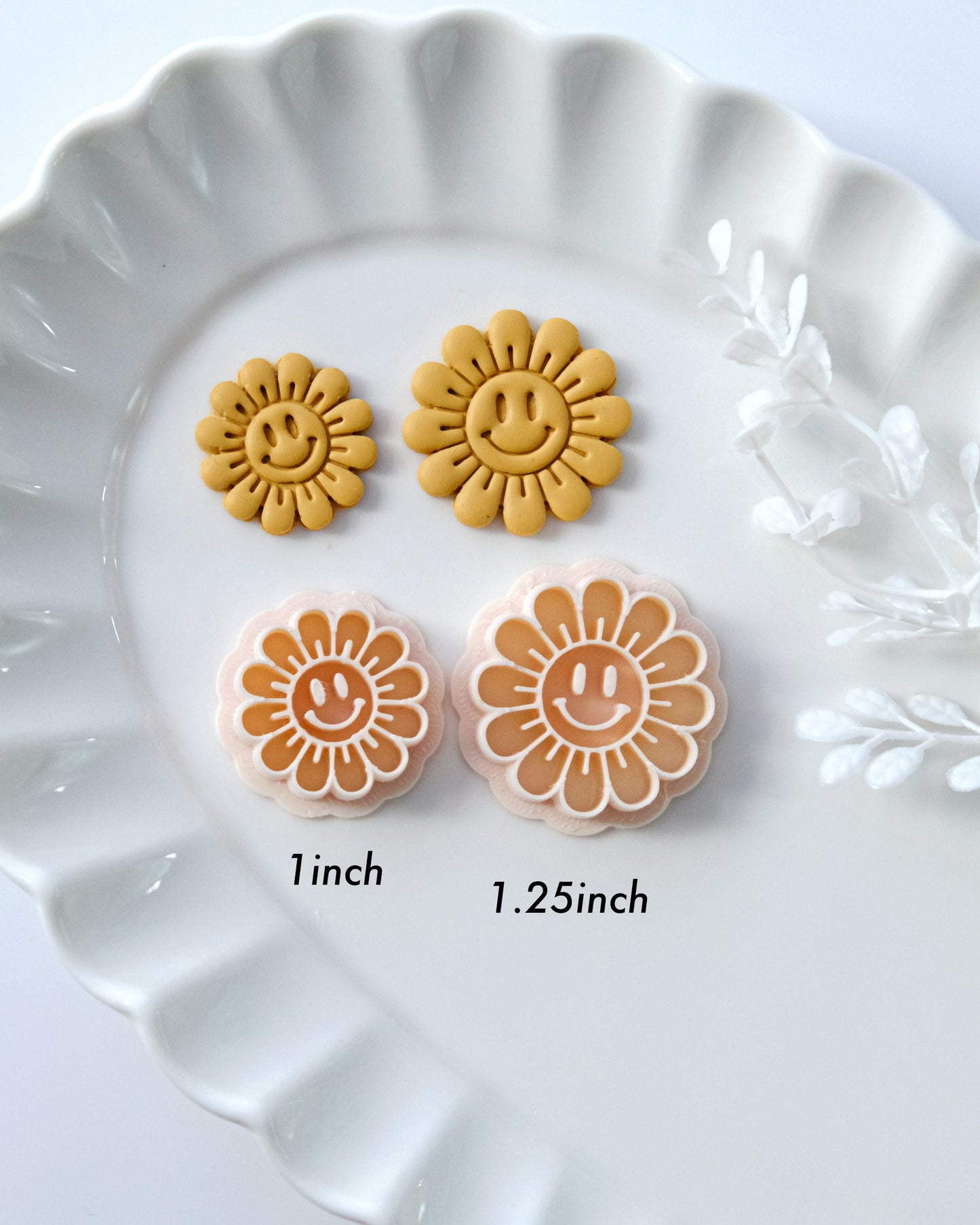 Smiley Face Sunflower Clay Earring Cutters