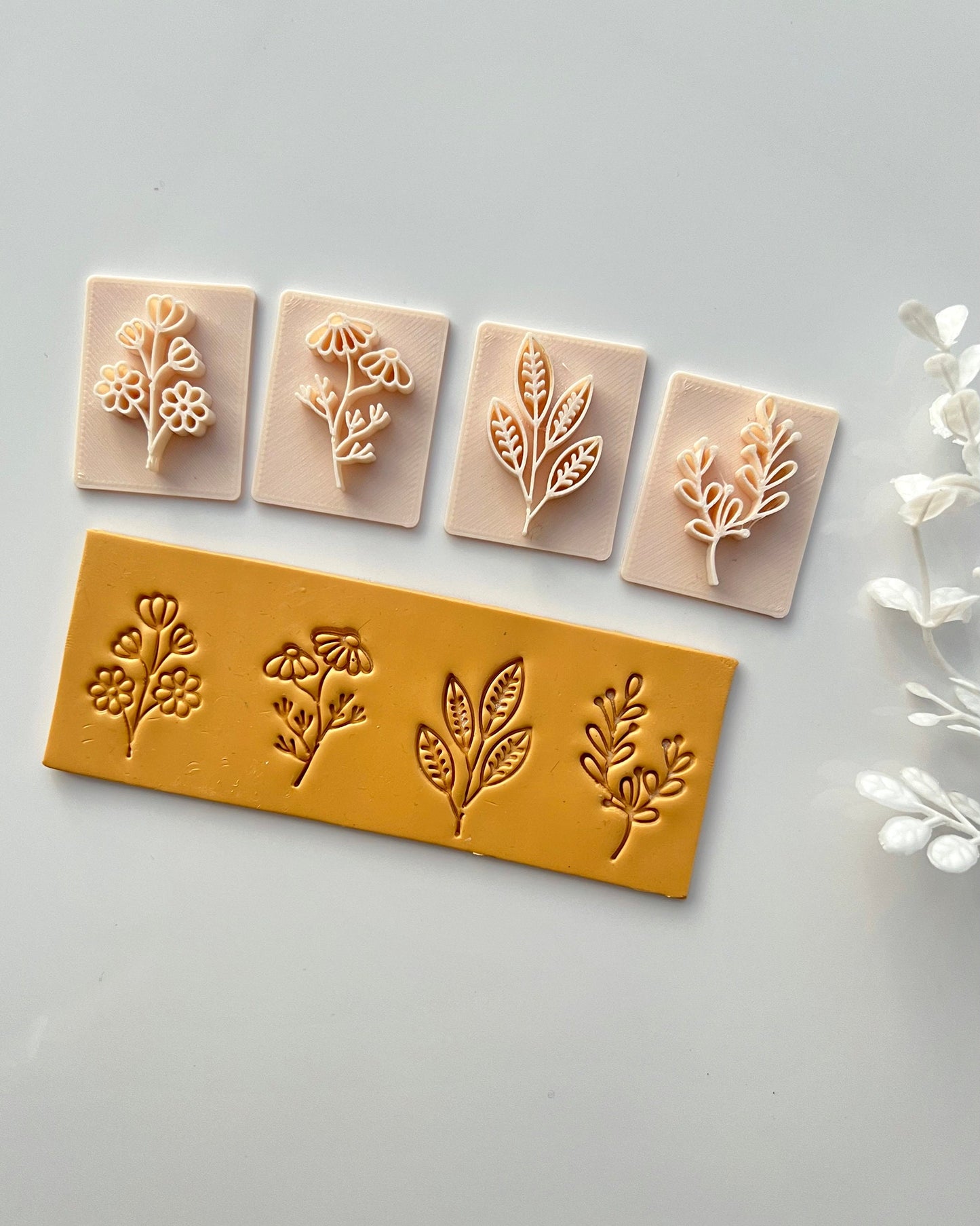Spring Flower Polymer Clay Stamps