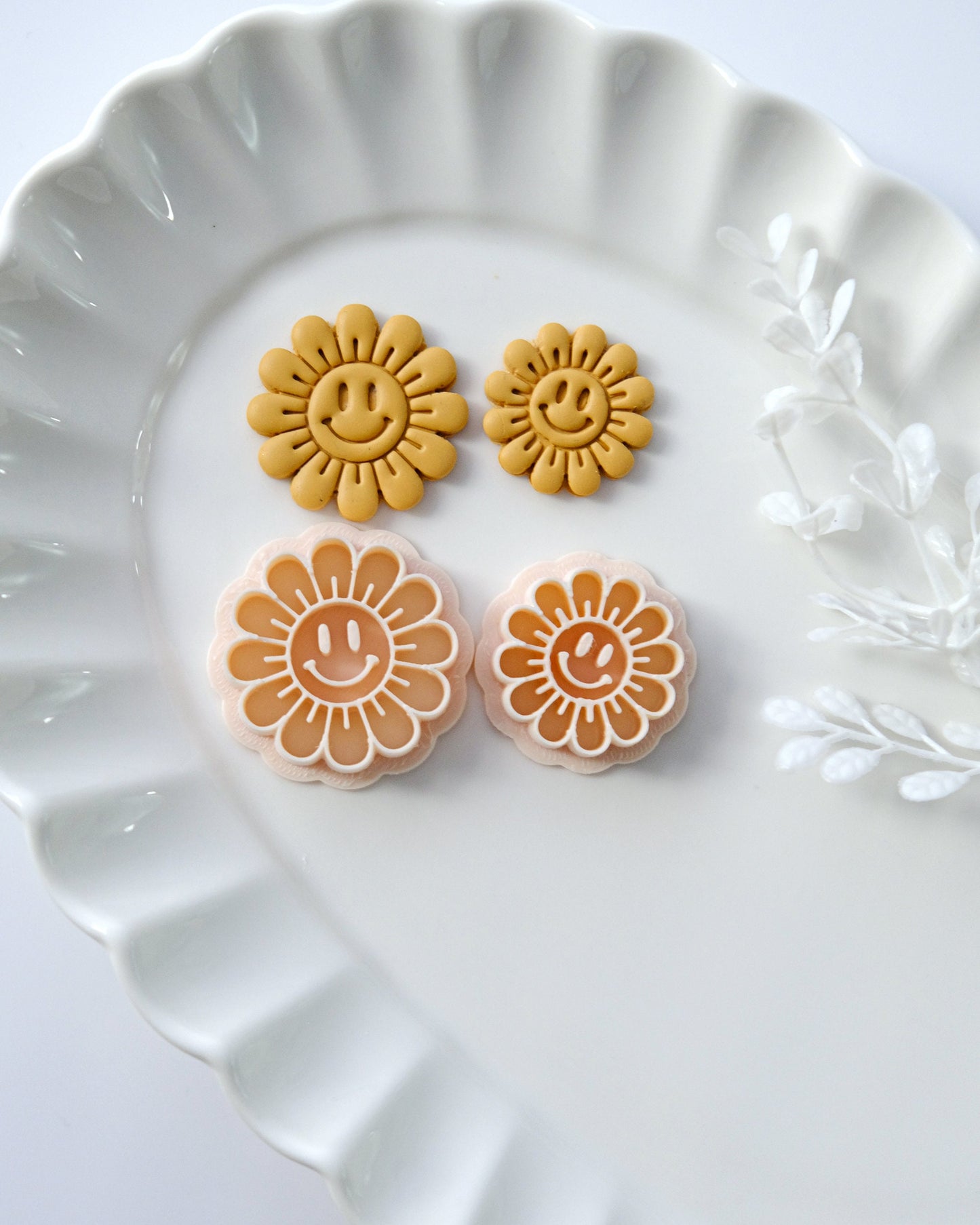 Smiley Face Sunflower Clay Earring Cutters