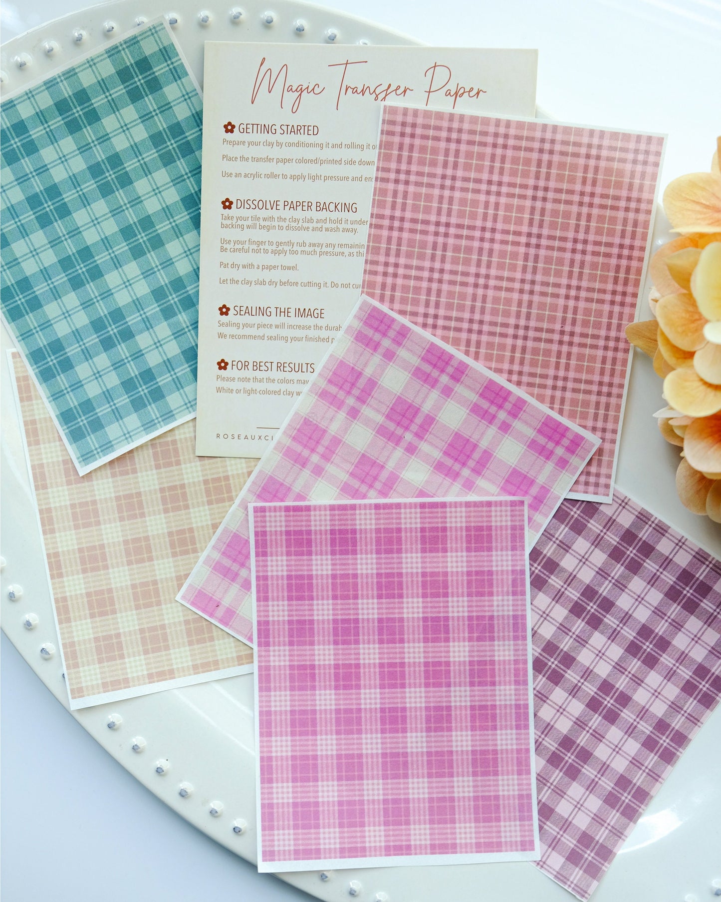 Plaid Image Transfer Paper for Polymer Clay