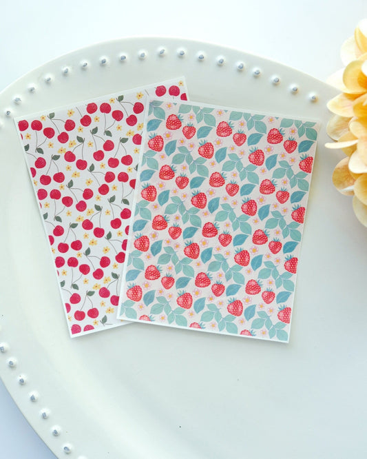 Fruit Strawberry Pattern Clay Transfer Paper