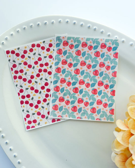 Fruit Strawberry Pattern Clay Transfer Paper