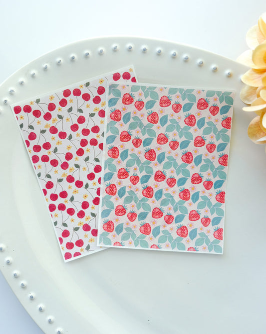 Fruit Strawberry Pattern Clay Transfer Paper