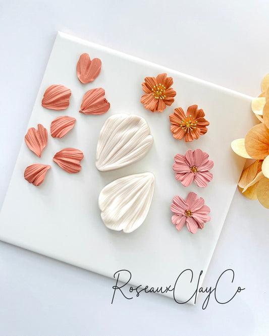 10 Pcs Small Flower Polymer Clay Molds Mini Flower and Leaf Polymer Clay  Molds for Jewelry Making Small Rose Daisy Silicone Molds Polymer Clay Molds