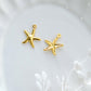 10pcs Gold Plated Brass Starfish Charms
