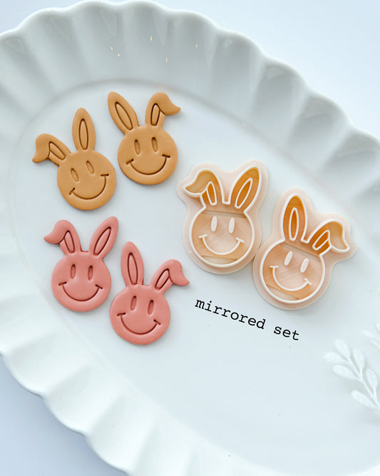 Bunny Smiley Face Polymer Clay Cutters