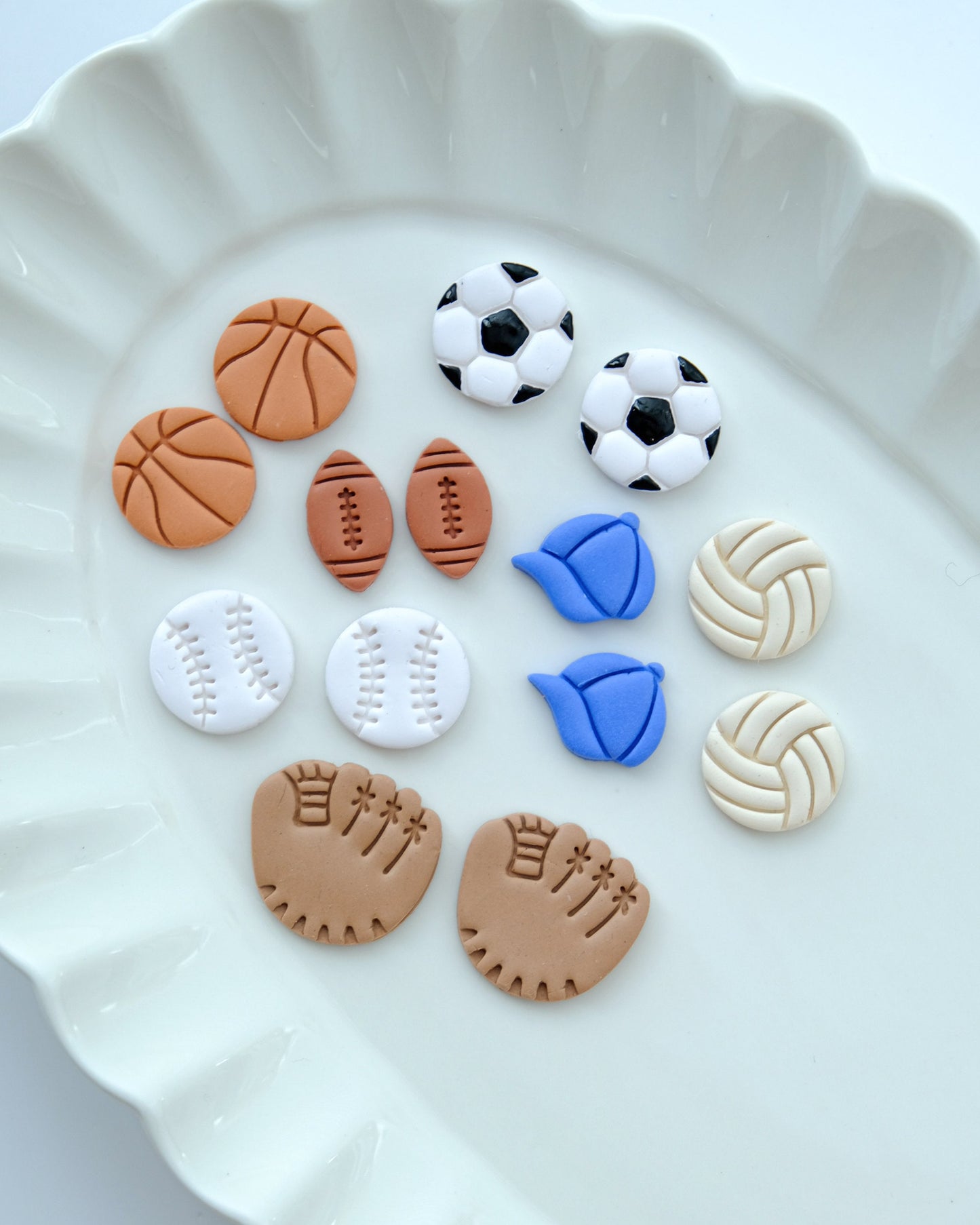 Sports Balls Stud Polymer Clay Cutters Set