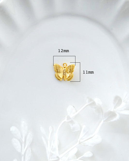 10pcs Gold Plated Brass Butterfly Earring Charms