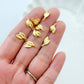 10pcs Gold Plated Brass Leaf Charms
