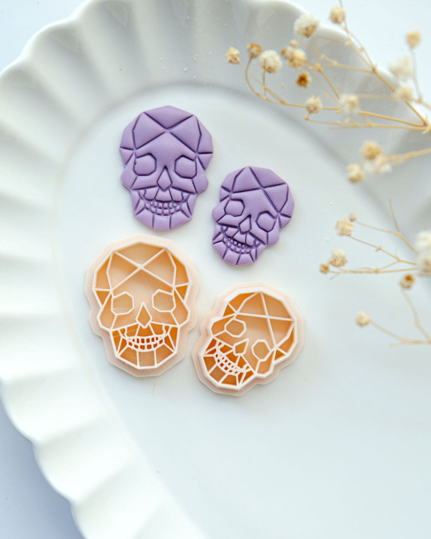 Halloween Geometric Skull Clay Cutters