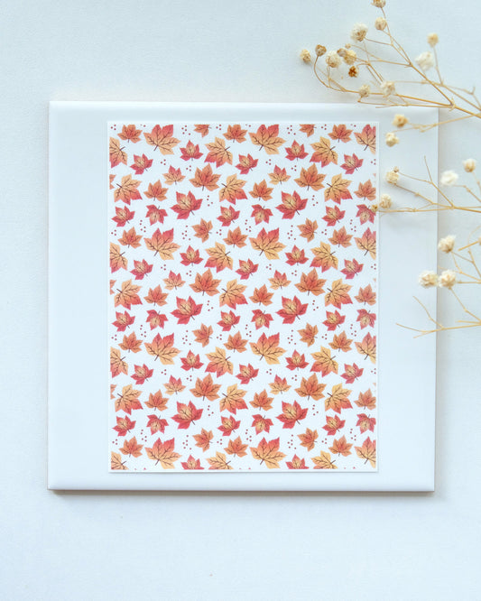 Fall Maple Leaf Image Transfer Paper for Polymer Clay
