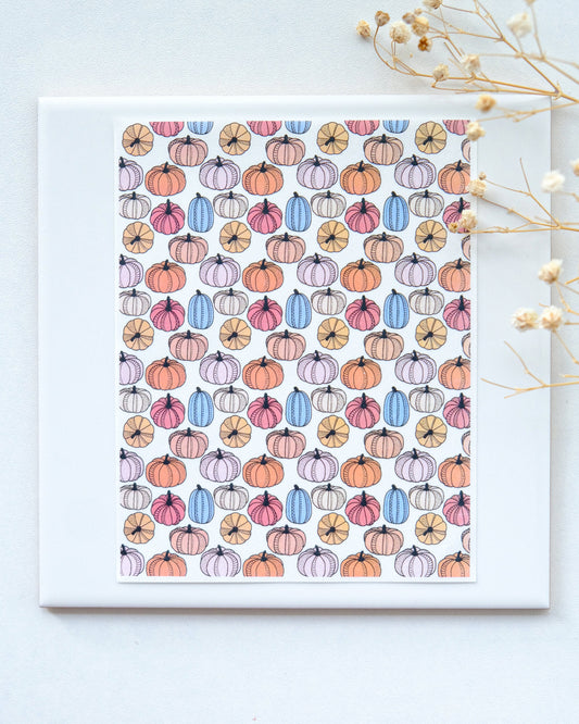 Fall Halloween Pumpkin Clay Transfer Papers