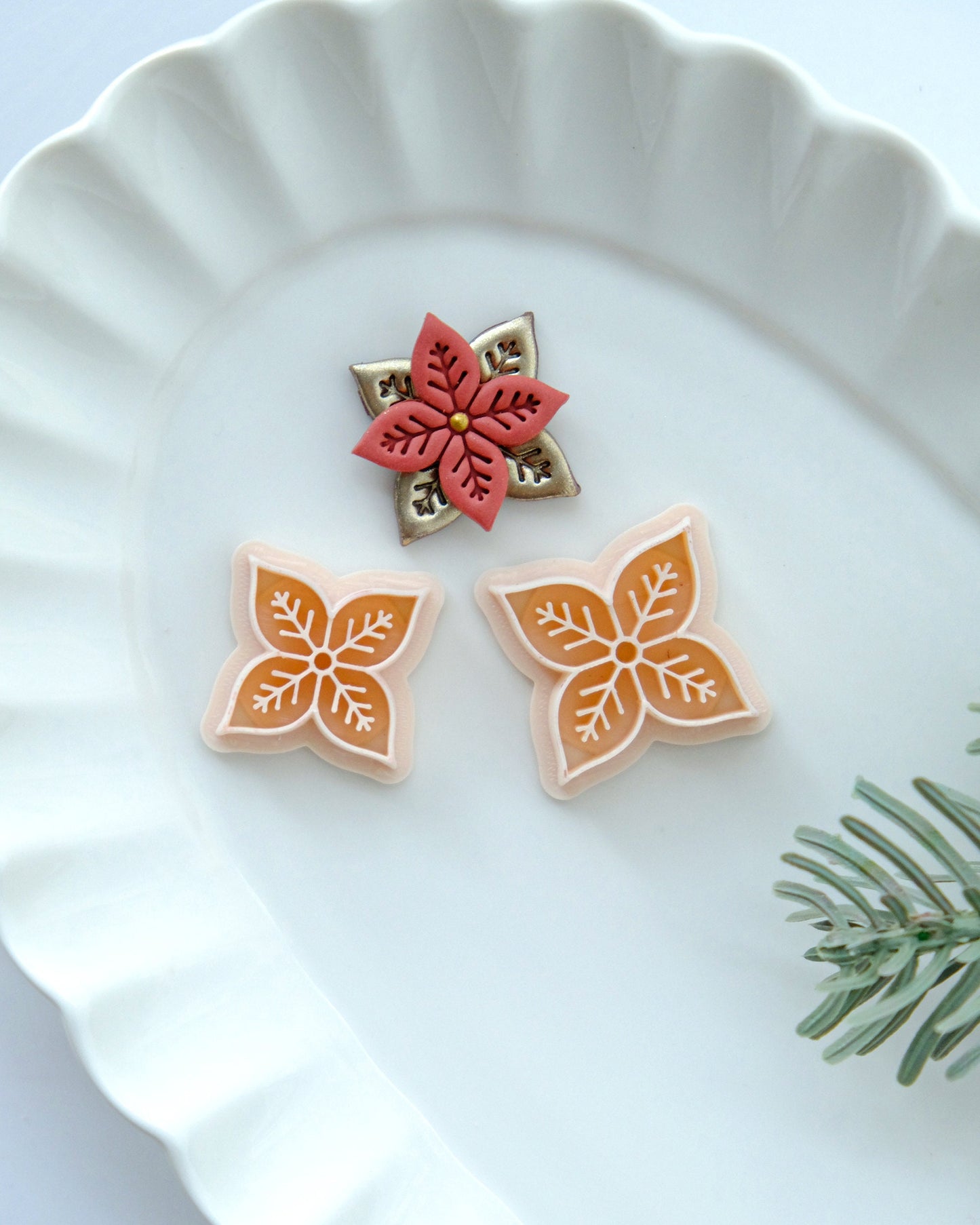 Poinsettia Christmas Clay Cutters