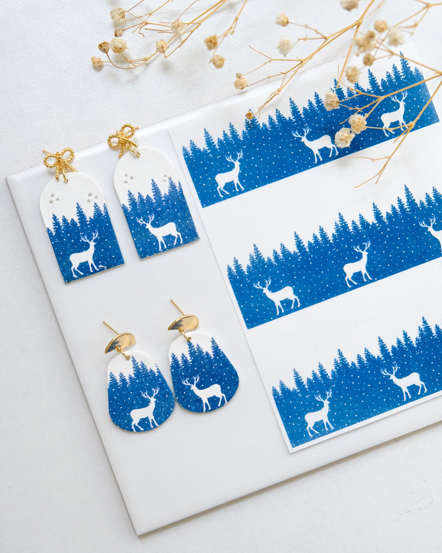 Winter Christmas Clay Transfer Paper