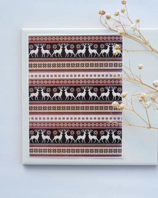 Christmas Knit Clay Transfer Paper