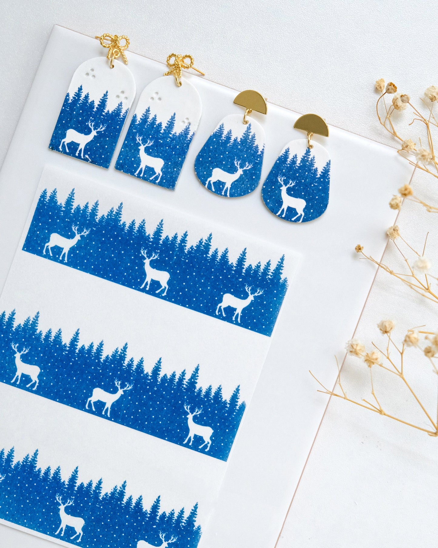 Winter Christmas Clay Transfer Paper