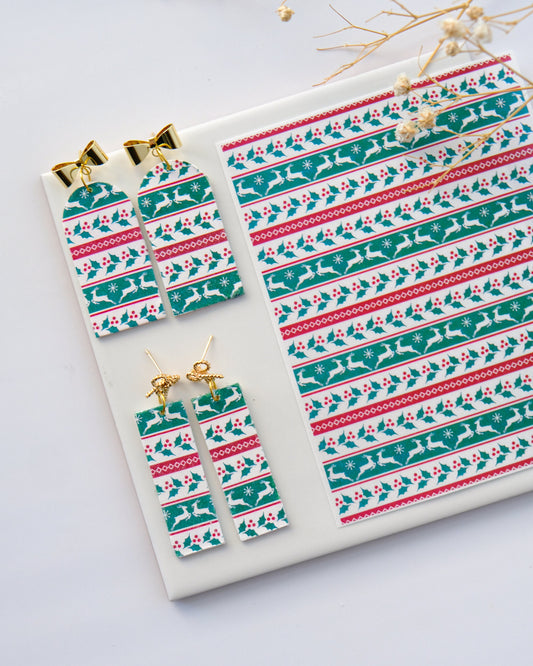 Christmas Knit Clay Transfer Paper
