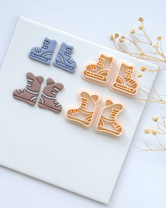 Embossing Ski Boots Polymer Clay Cutters Set