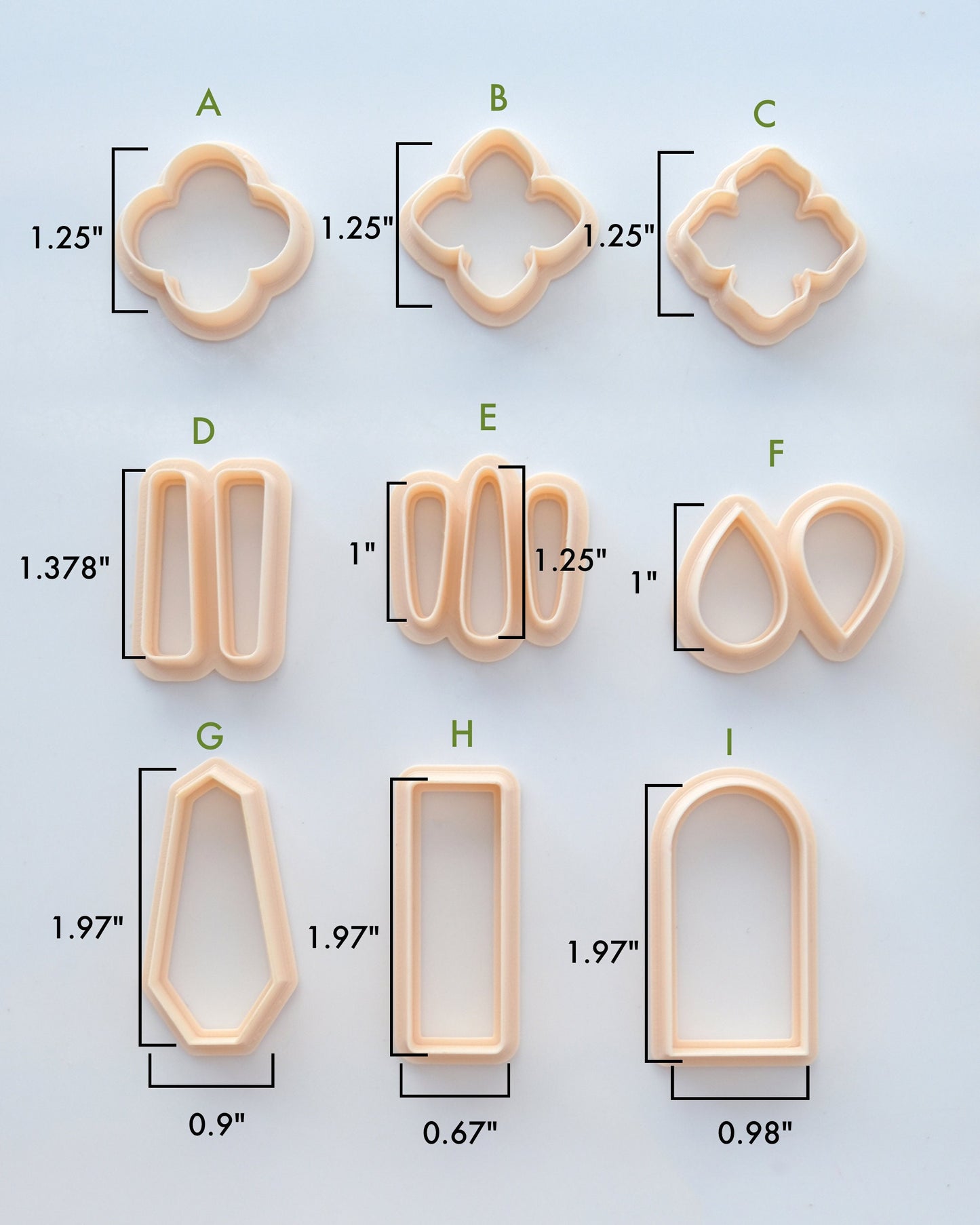 9 Shapes Basic Clay Cutters Set