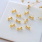 10 Pcs 14K Real Gold Plated Bow Stud Earring Posts