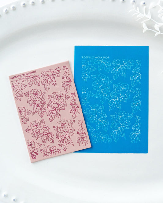 Rose Floral Silk Screen Stencil for Polymer Clay